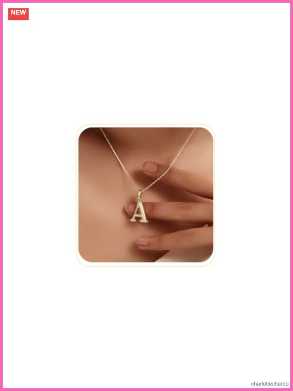 Gold Plated Bubble Letter Initial Necklace Pendant for Women Mom Gift